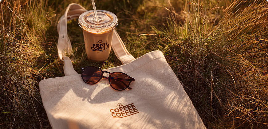 Fond Coffee custom jute bags